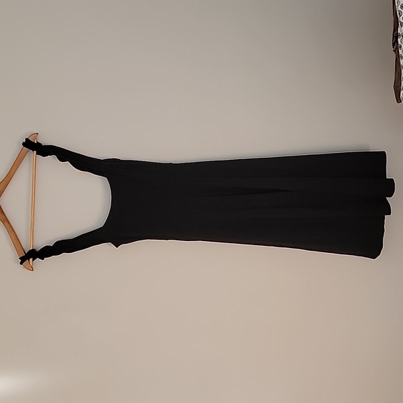 Reformation Sz S Knit Midi Black Dress Pockets - Picture 2 of 8